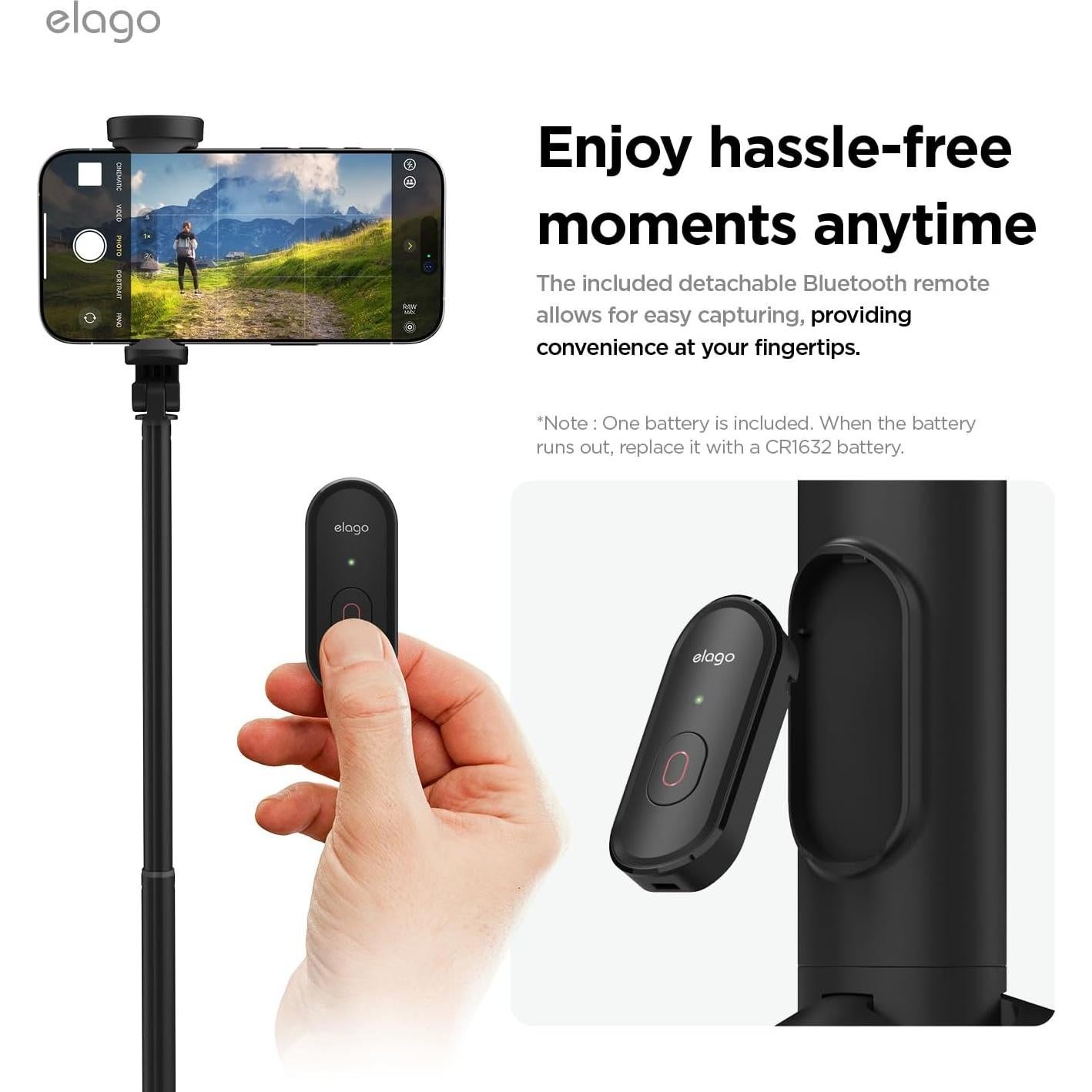 Trípode Selfie Stick Pro elago 149.86 cm Control Remoto Bluetooth