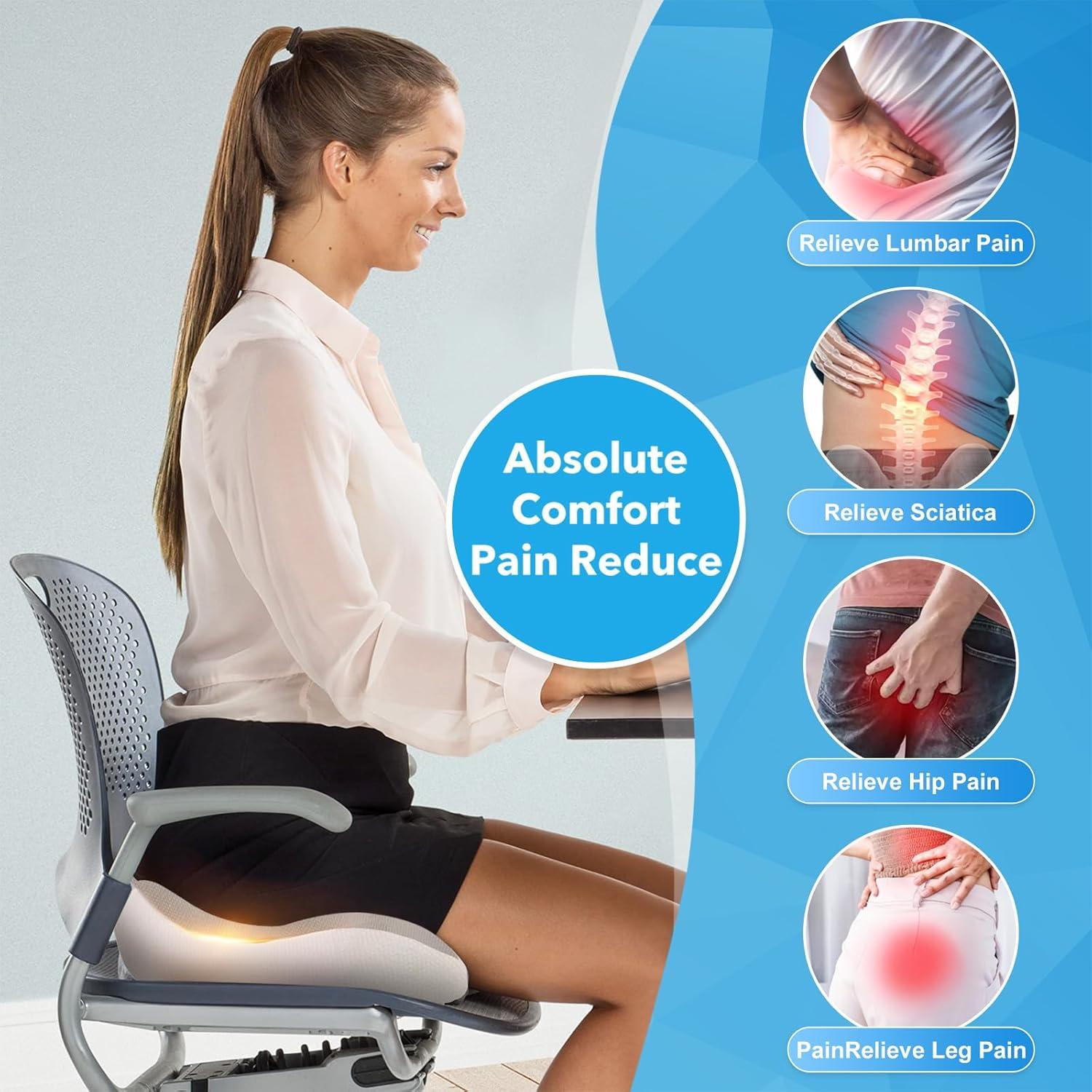 Cojín de Asiento Ergonómico OVRST 42cm Espuma Viscoelástica