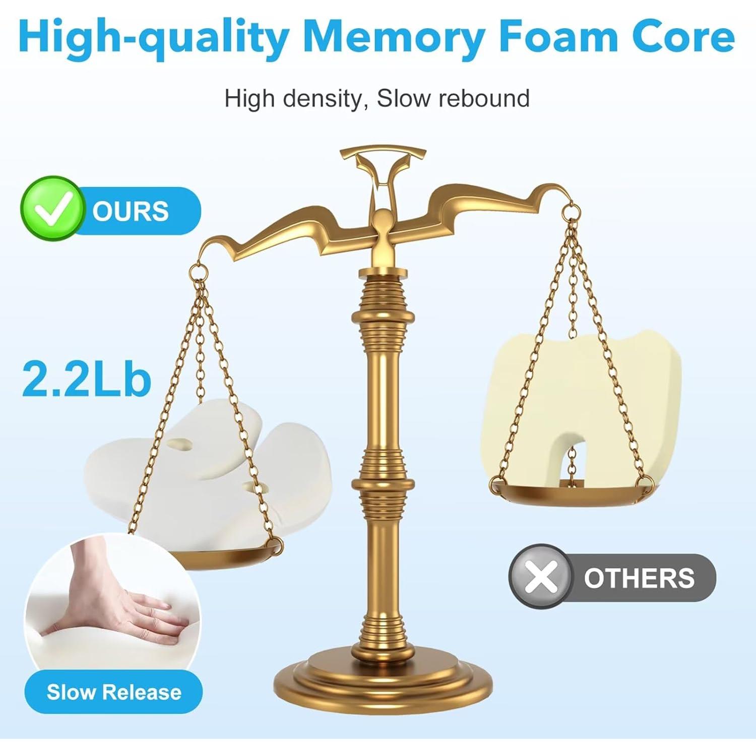 Cojín de Asiento Ergonómico OVRST 42cm Espuma Viscoelástica