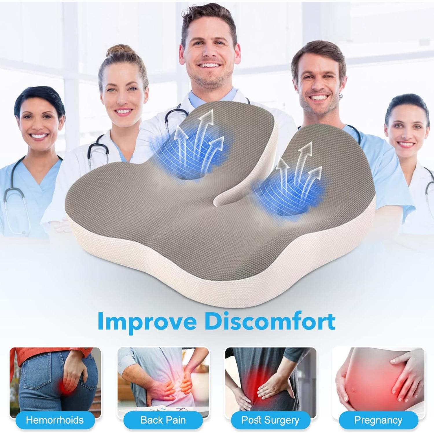 Cojín de Asiento Ergonómico OVRST 42cm Espuma Viscoelástica