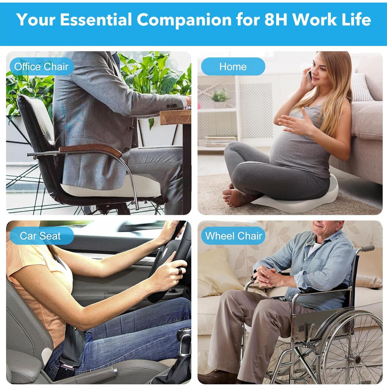 Cojín de Asiento Ergonómico OVRST 42cm Espuma Viscoelástica