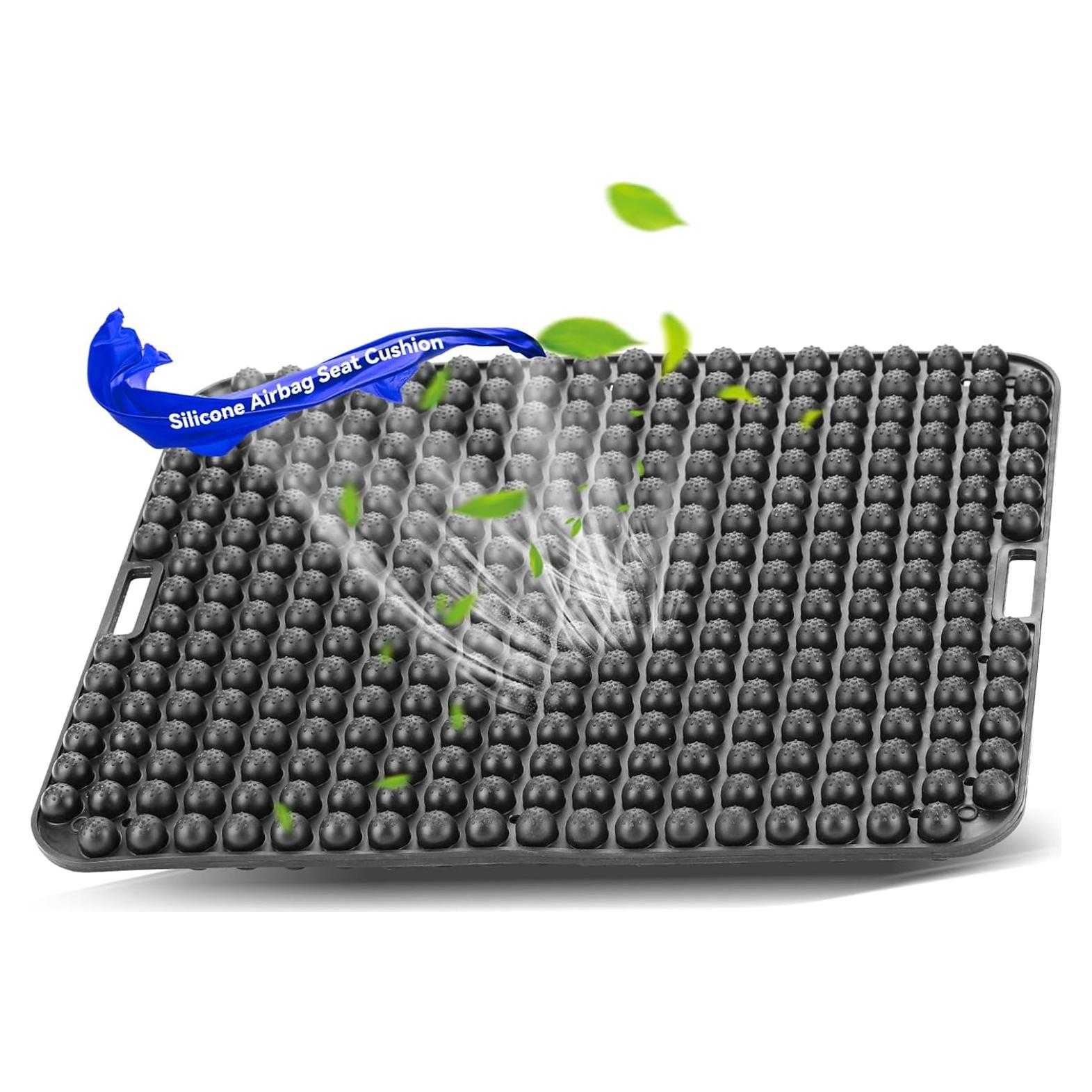 Cojín de Asiento Antideslizante HKDiRedy 43x37 cm Negro