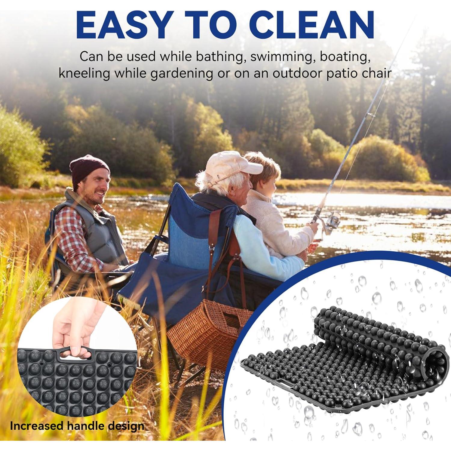 Cojín de Asiento Antideslizante HKDiRedy 43x37 cm Negro