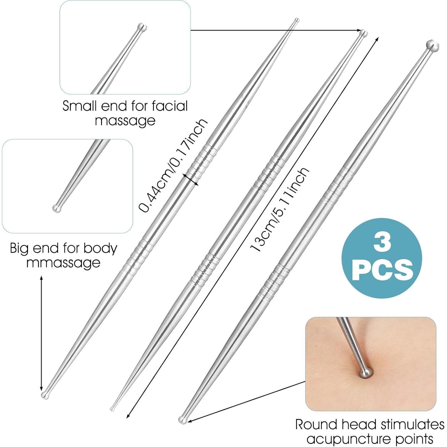 Herramienta de Reflexología Facial Ymapinc 3 Pcs Acupresión