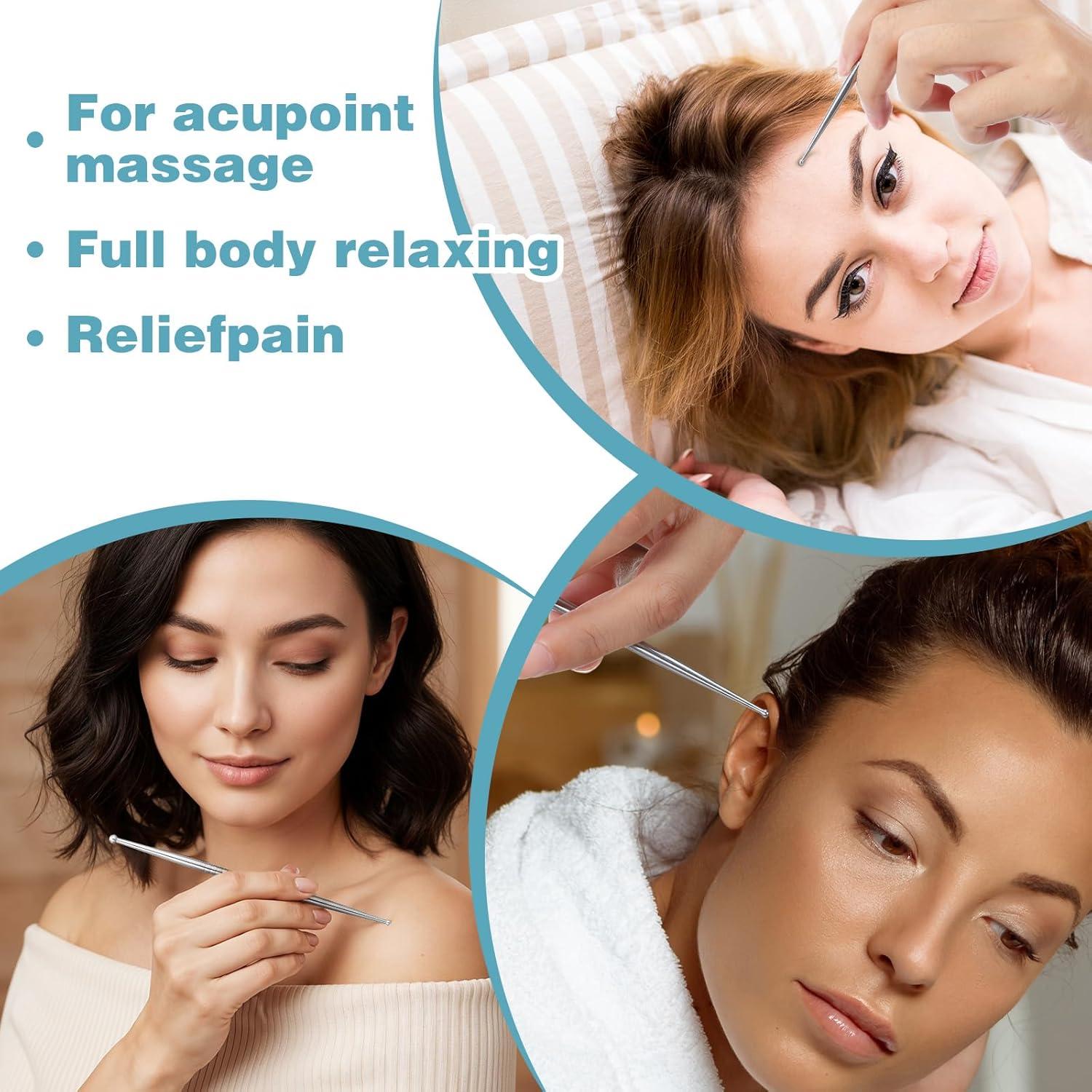 Herramienta de Reflexología Facial Ymapinc 3 Pcs Acupresión