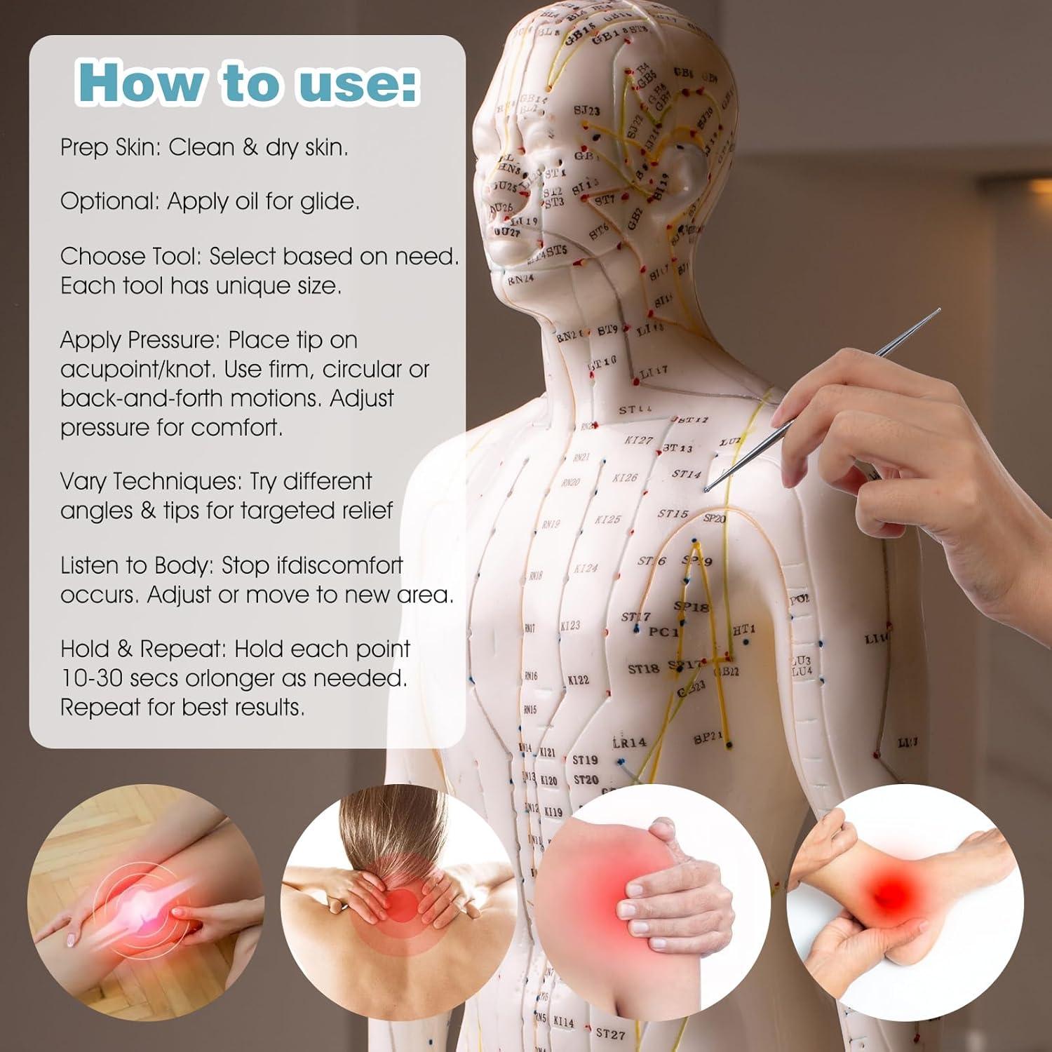 Herramienta de Reflexología Facial Ymapinc 3 Pcs Acupresión