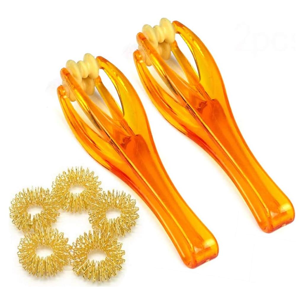 Juego de Rodillo Masajeador de Dedos y Anillos Acupresión