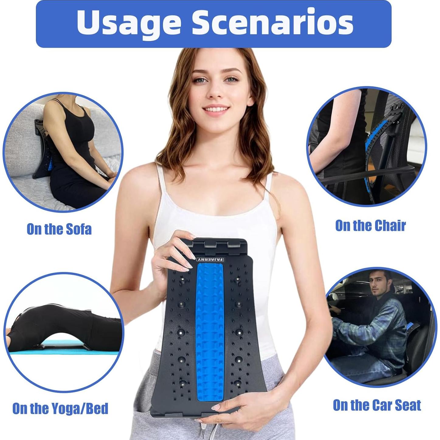 Estirador de Espalda FAJAERNY Ajustable 3 Niveles Alivio Dolor