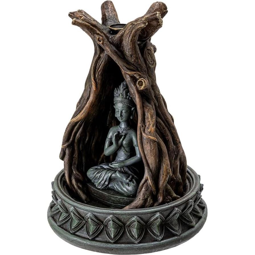 Estatua de Buda Serene Pacific Giftware 19 cm con quemador de incienso