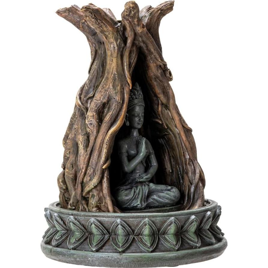 Estatua de Buda Serene Pacific Giftware 19 cm con quemador de incienso