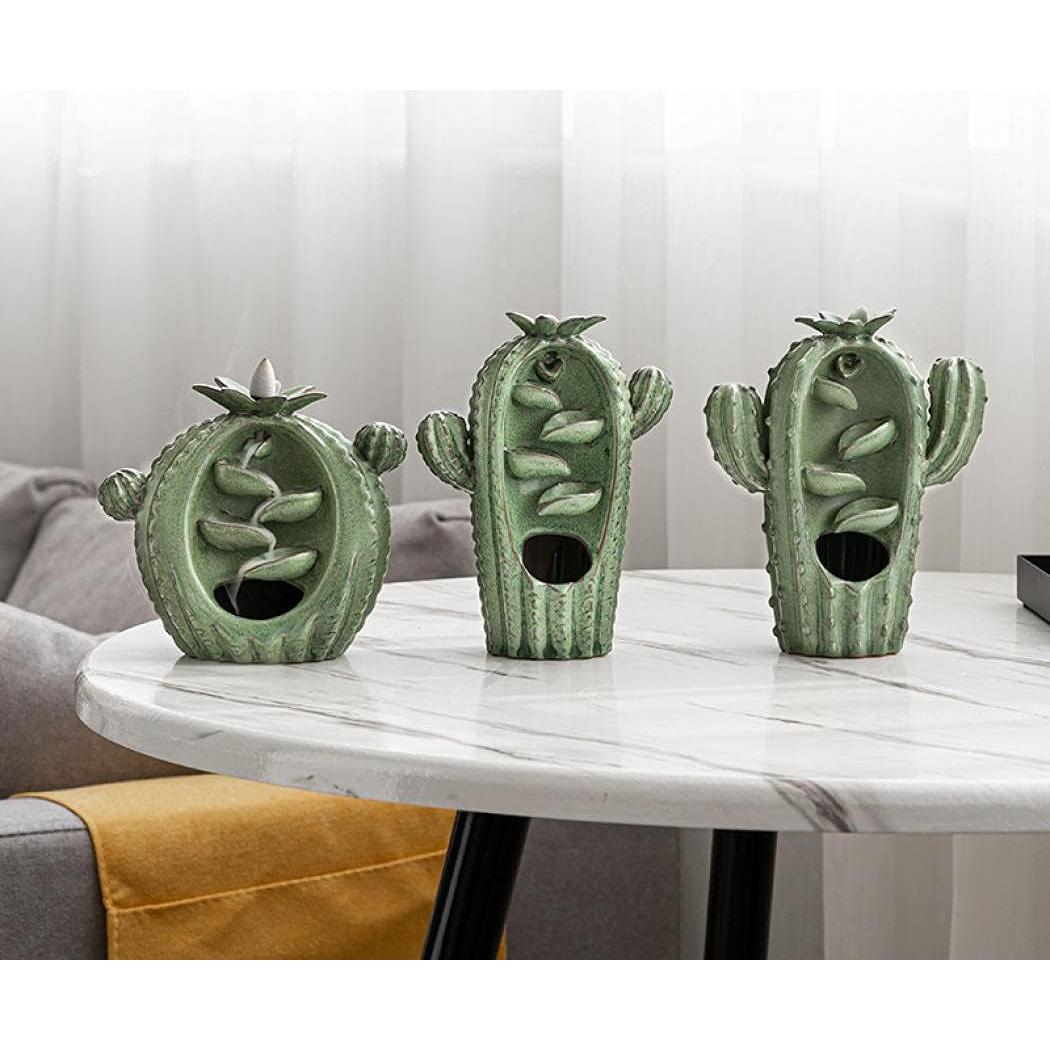 Quemador de Incienso de Retroceso Cactus YYW con 20 Conos