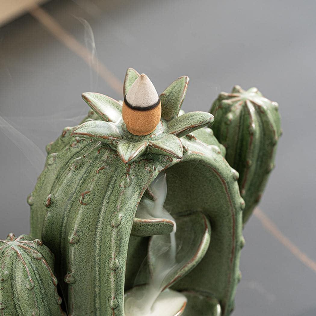 Quemador de Incienso de Retroceso Cactus YYW con 20 Conos