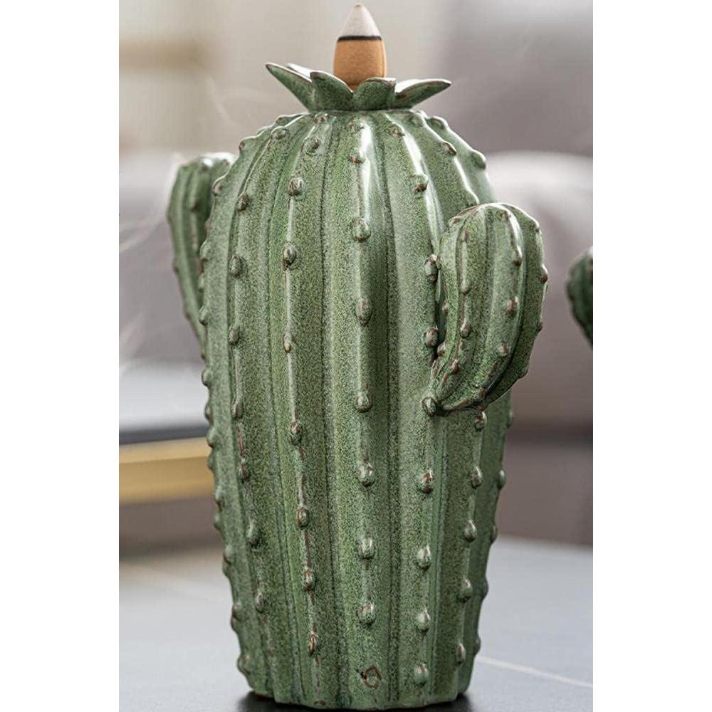 Quemador de Incienso de Retroceso Cactus YYW con 20 Conos