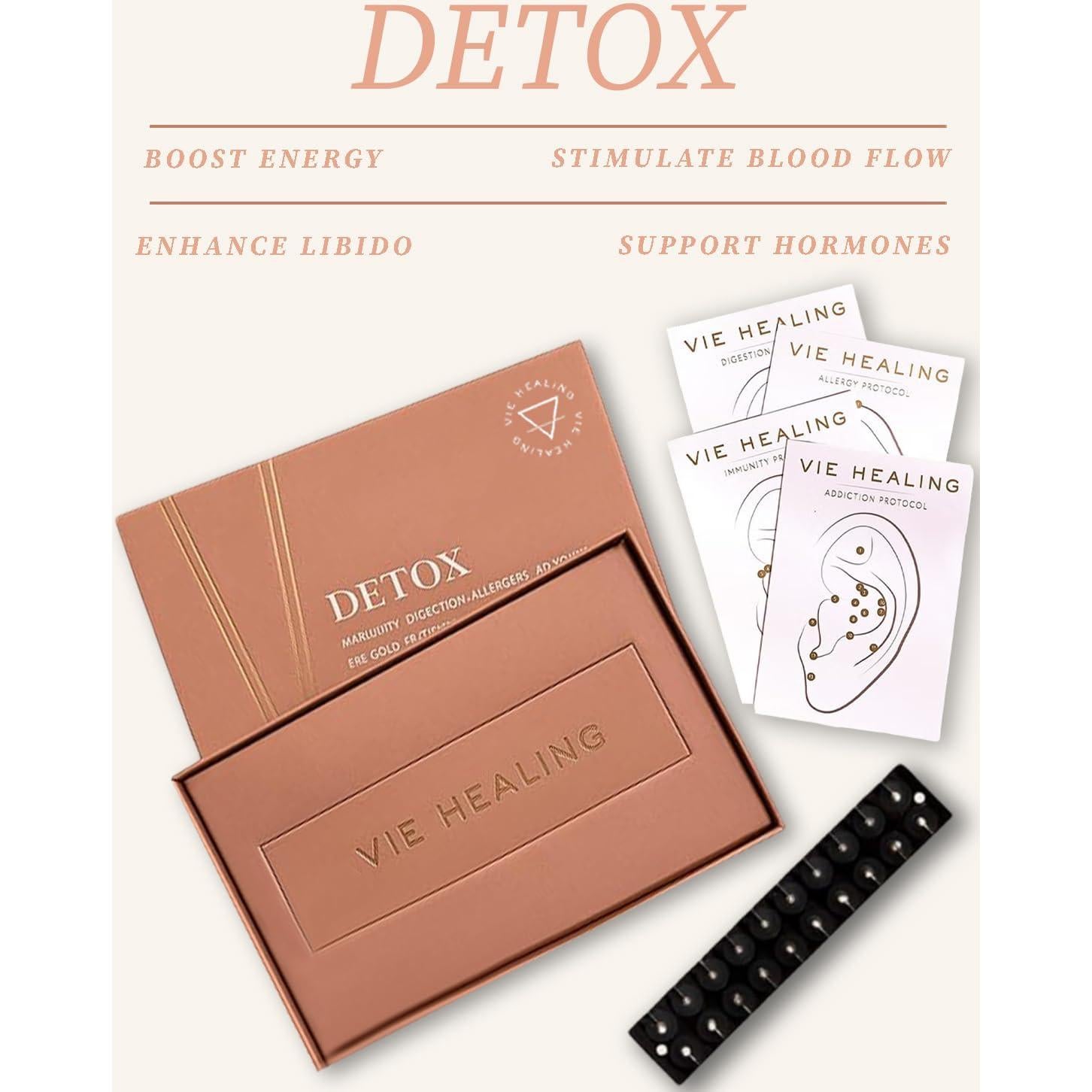 Kit de Acupresión con Semillas de Oído de Oro 24k Vie Healing