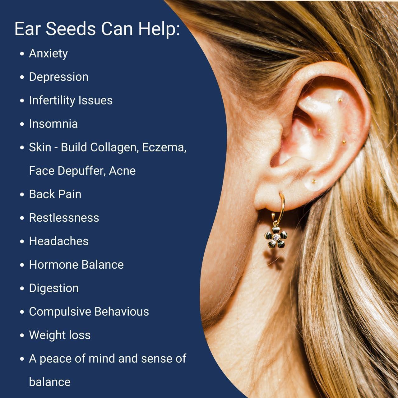 Semillas de Oído de Oro 24K NAO Wellness - Kit Acupuntura 20 Piezas