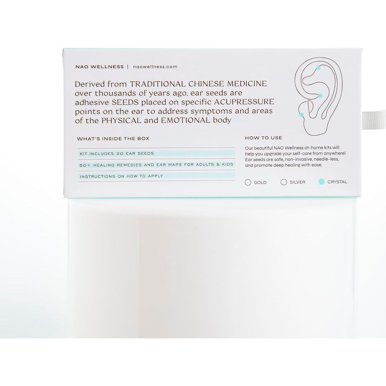 Semillas de Oído de Oro 24K NAO Wellness - Kit Acupuntura 20 Piezas