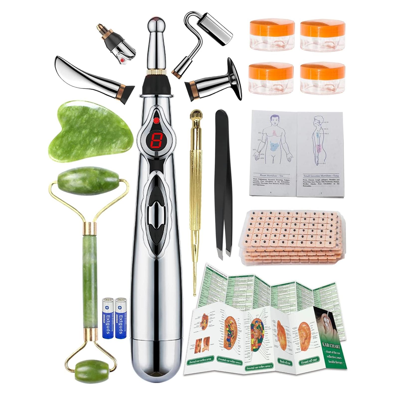 Juego de Acupuntura Electrónico Extguds con Gua Sha y Semillas