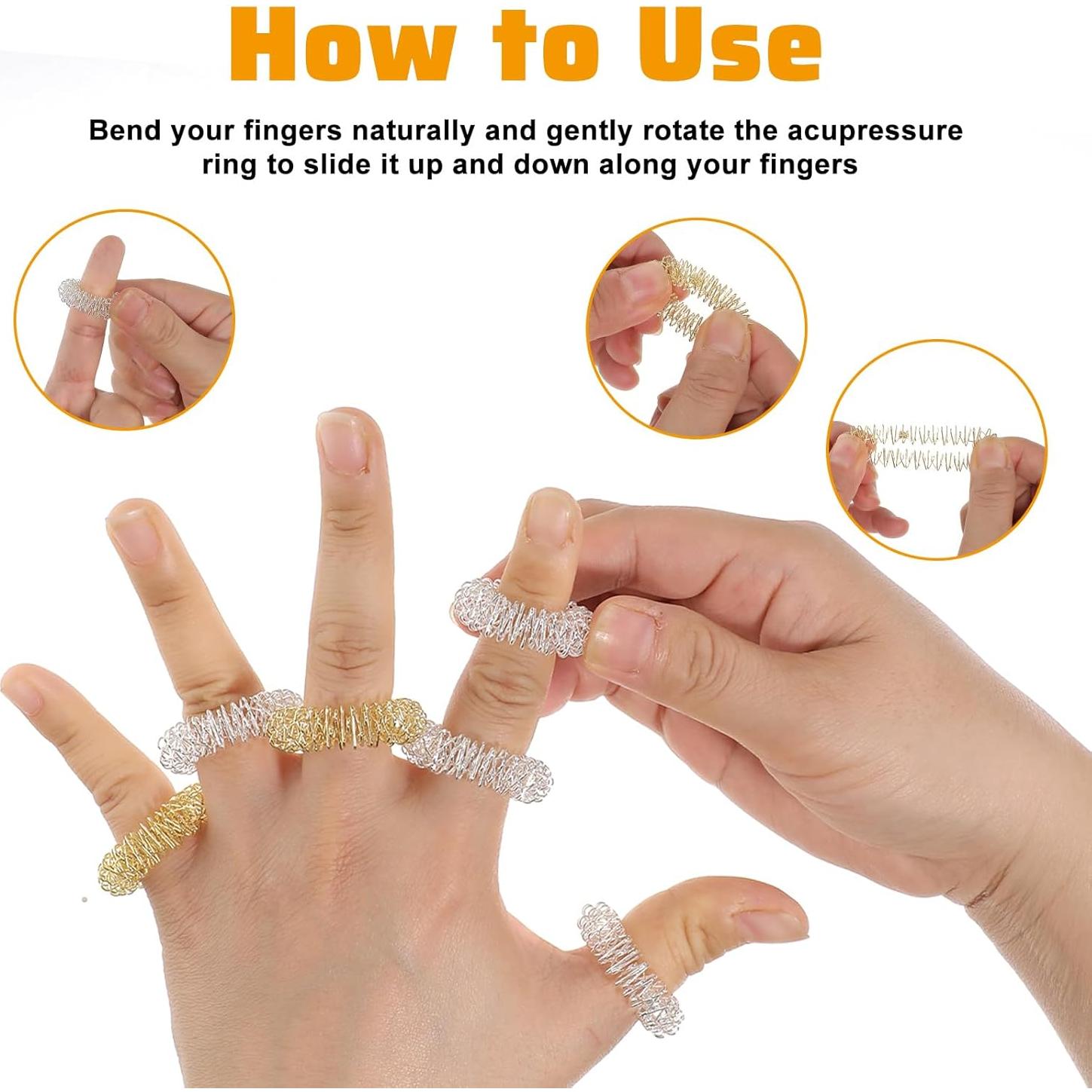 24 Anillos de Acupresión Coloridos LXUEJIE para Masaje de Dedos