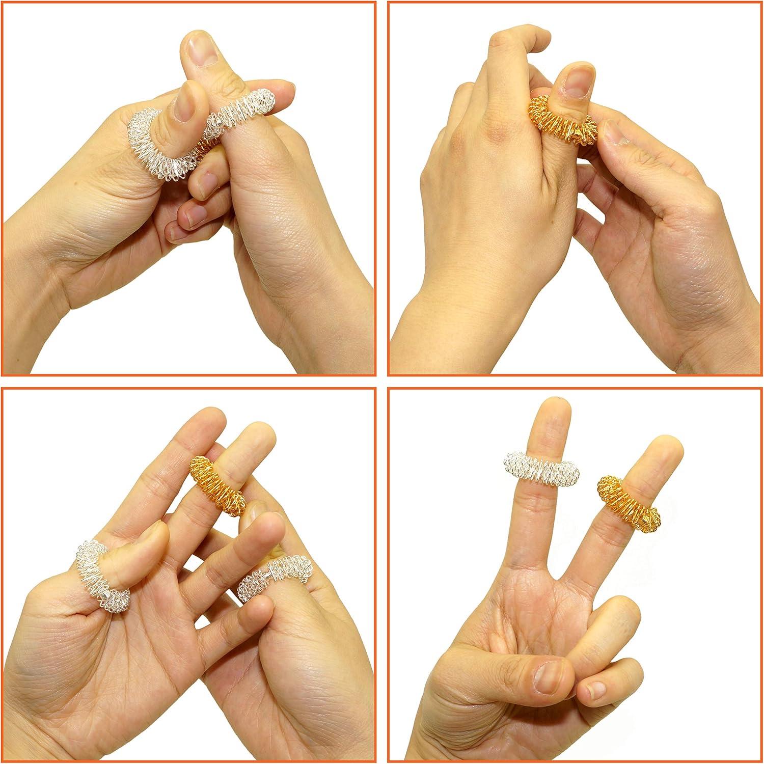 Anillo de Masaje para Dedos IFAMIO - 10 Pcs Acupresión Relajante