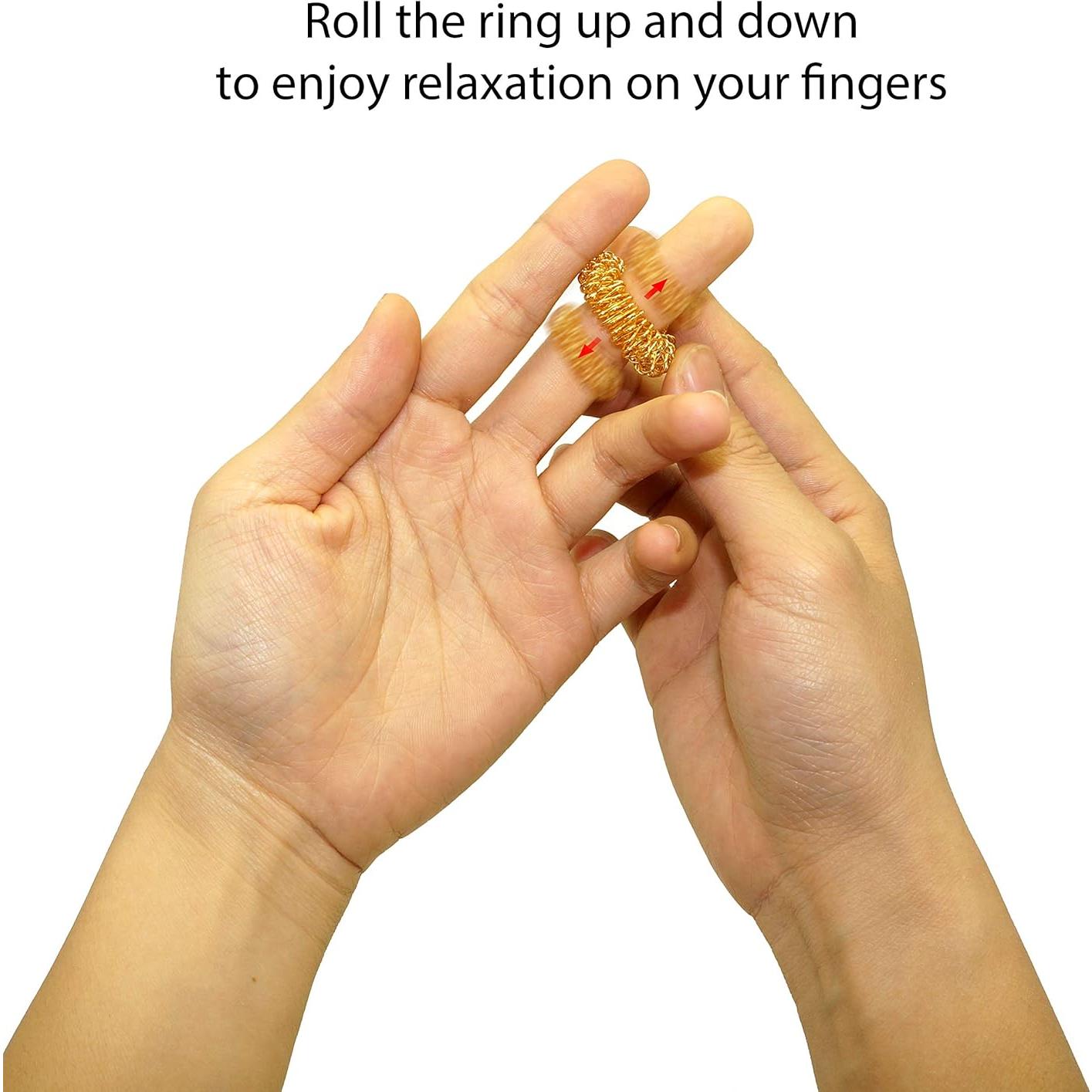 Anillo de Masaje para Dedos IFAMIO - 10 Pcs Acupresión Relajante