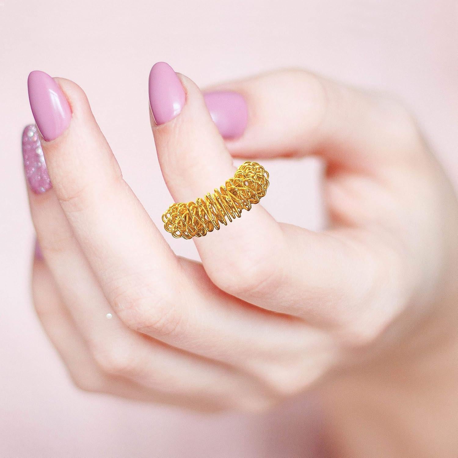 Anillo de Masaje para Dedos IFAMIO - 10 Pcs Acupresión Relajante