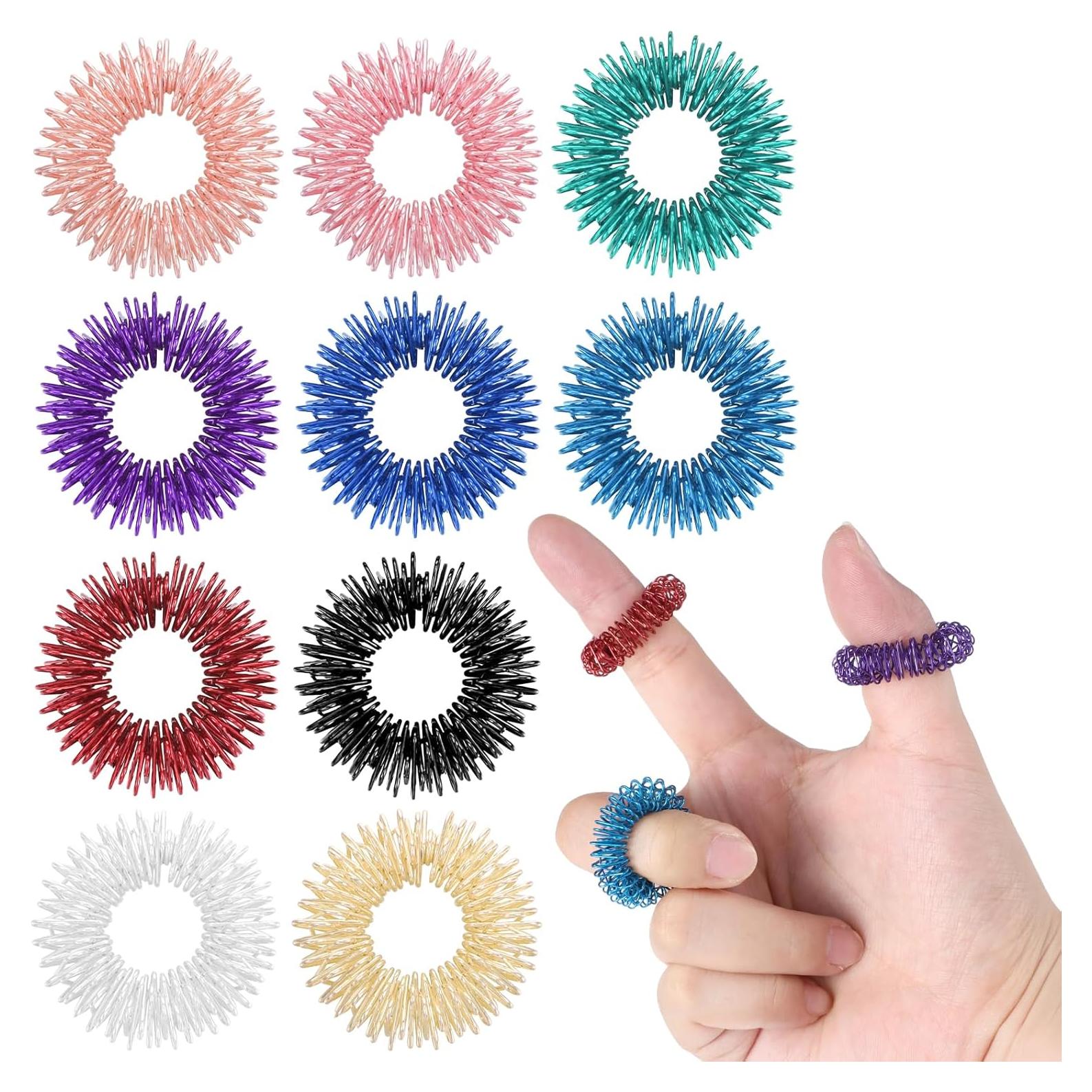 Juego de 10 Anillos Sensoriales Antiestrés Molain 2.5cm