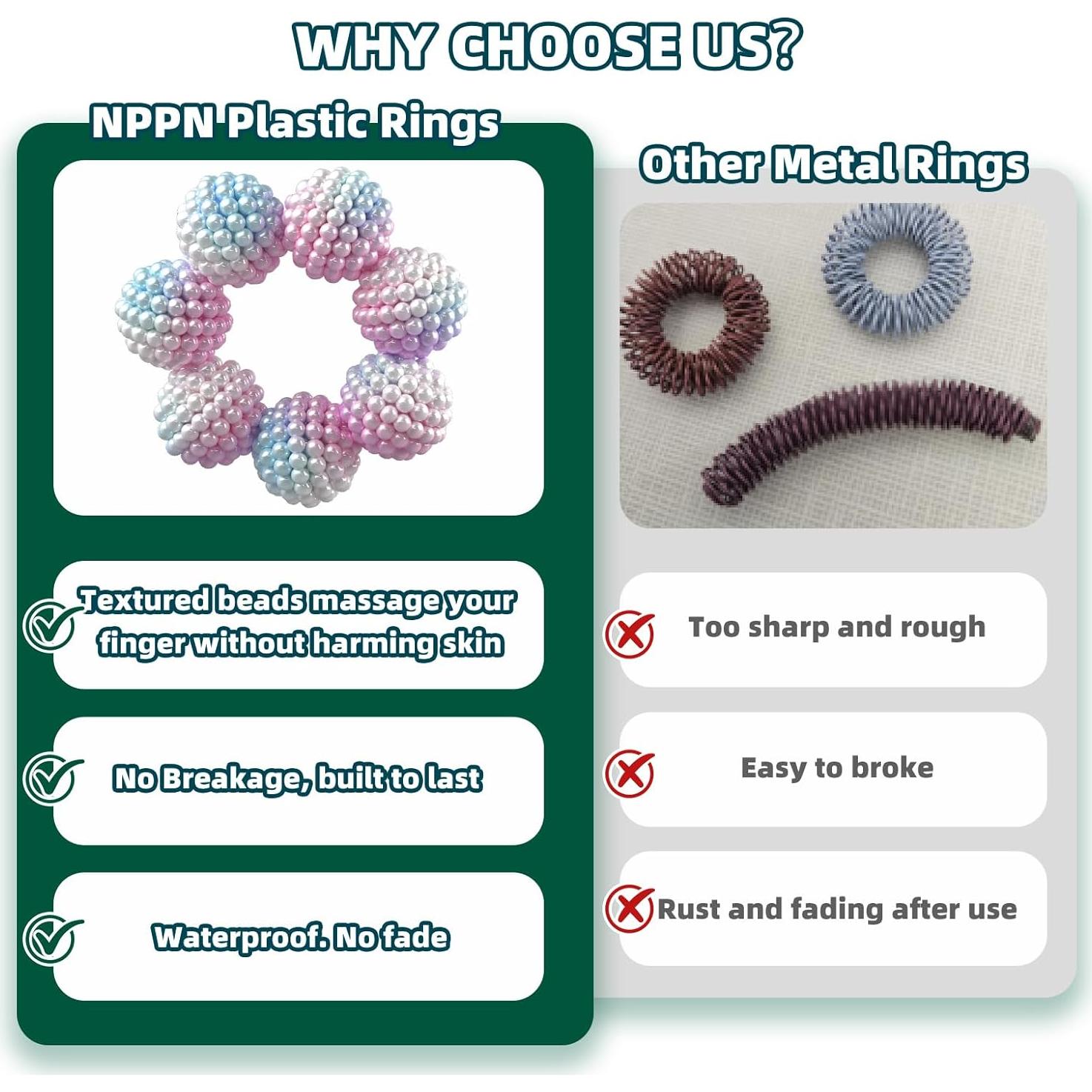 Anillos Sensoriales Antiestrés NPPN - Paquete de 10 Unidades