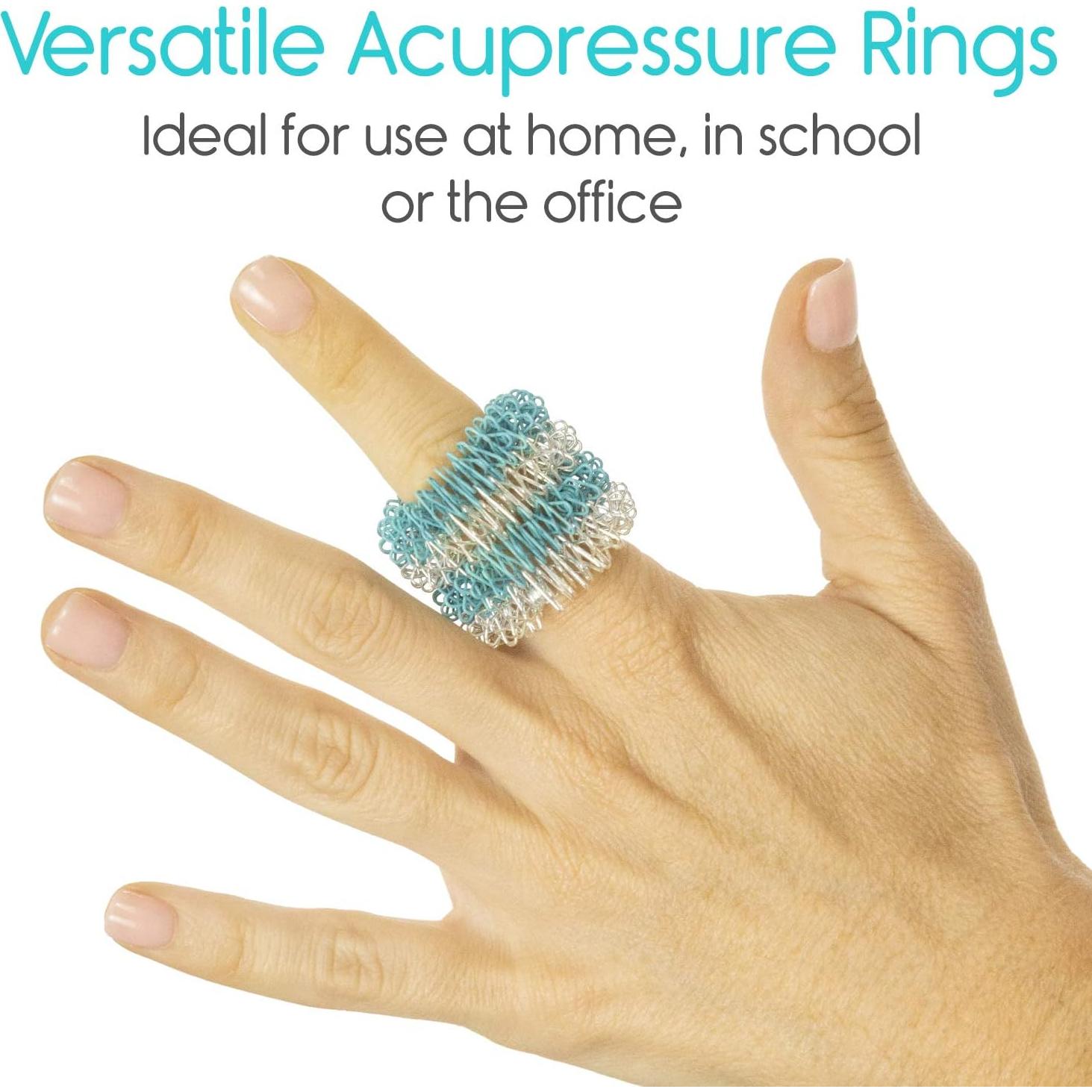 Anillos Sensoriales Vive - Set de 12 Acero Inoxidable Antiestrés