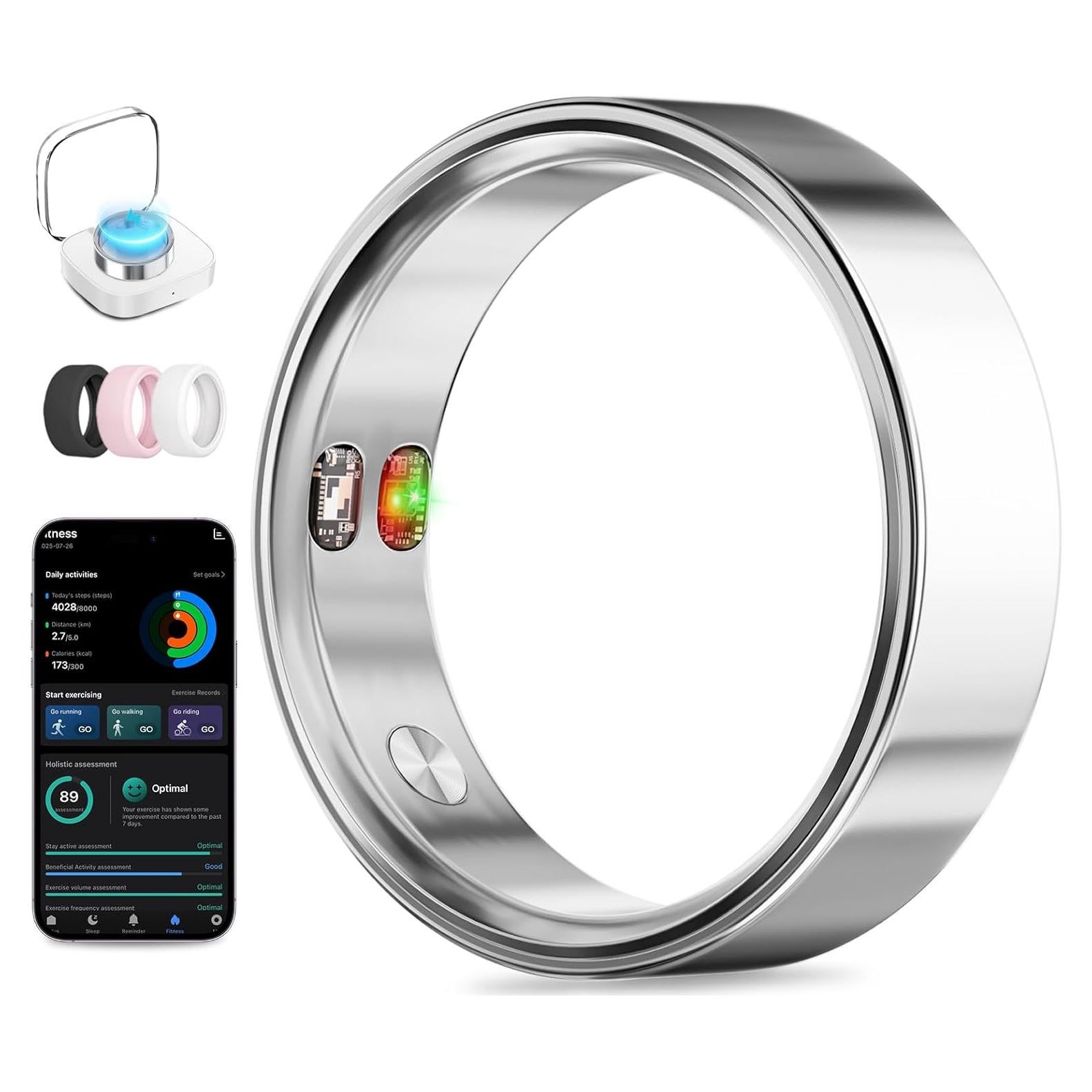 Anillo Inteligente UniJethro Plata 7# Monitoreo Salud Fitness