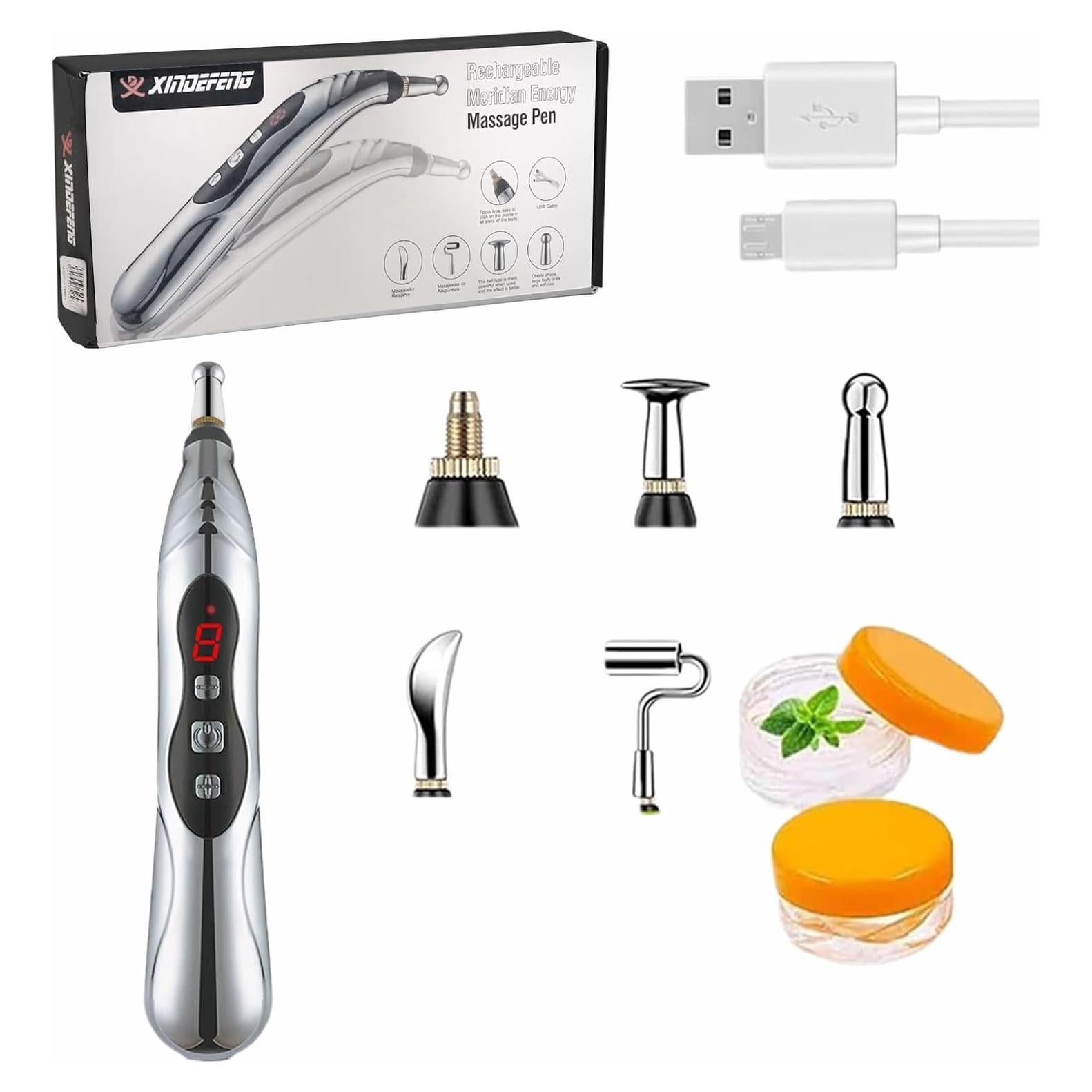 Bolígrafo de Acupuntura JIELUO 5 en 1 Recargable 9 Niveles