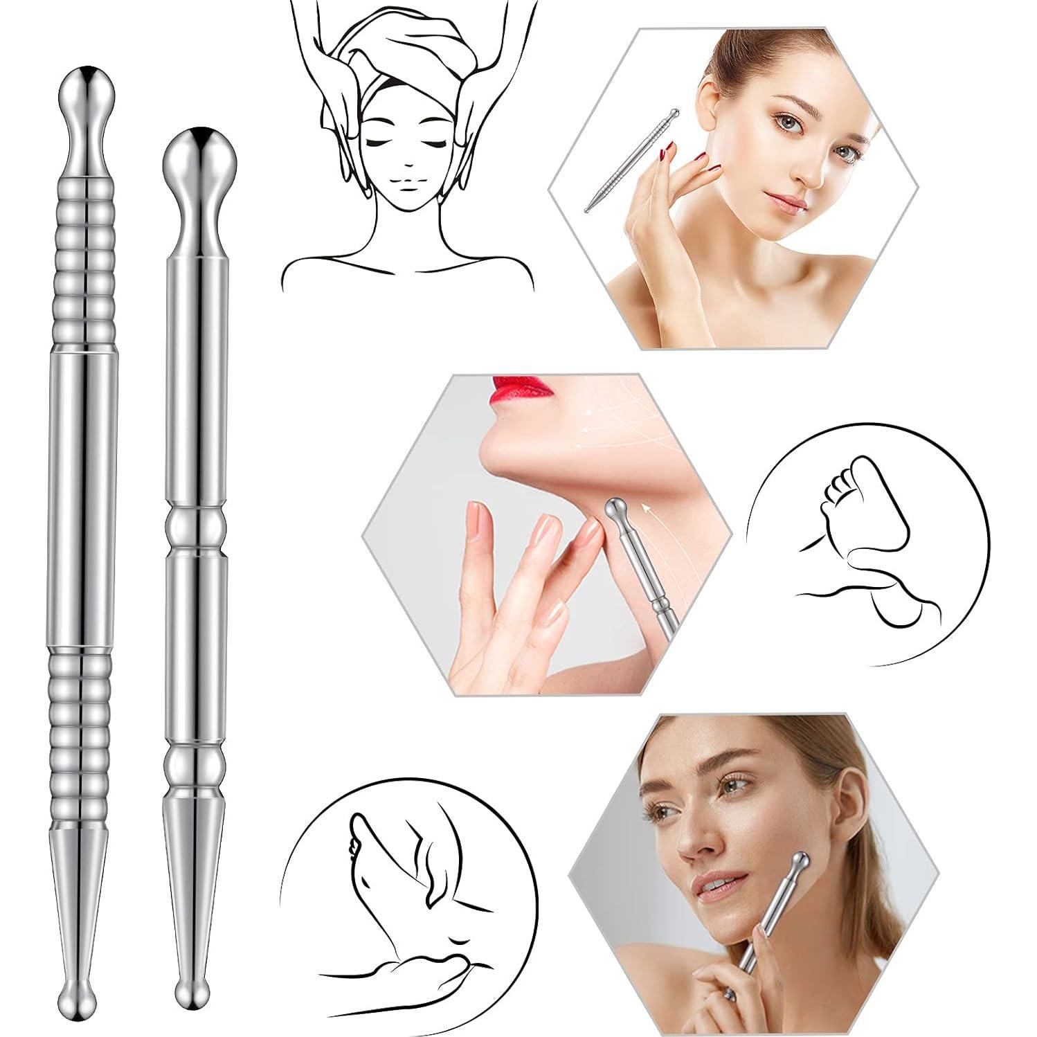 Plumas de Acupuntura Manual Nuanchu - 2 Piezas Acero Inoxidable