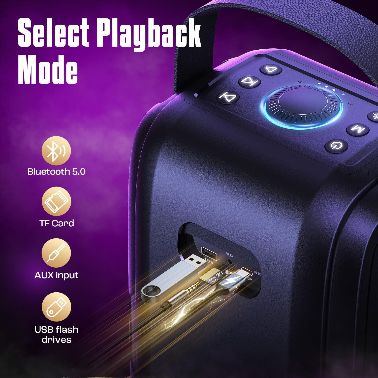 Altavoz Bluetooth W-KING T9-2 180W Portátil IPX5 24H