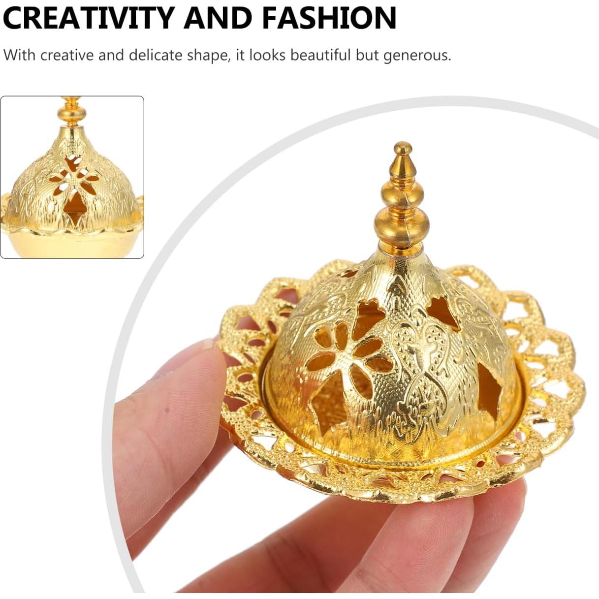 Quemador de Incienso DOITOOL Dorado de Zinc 7x7cm