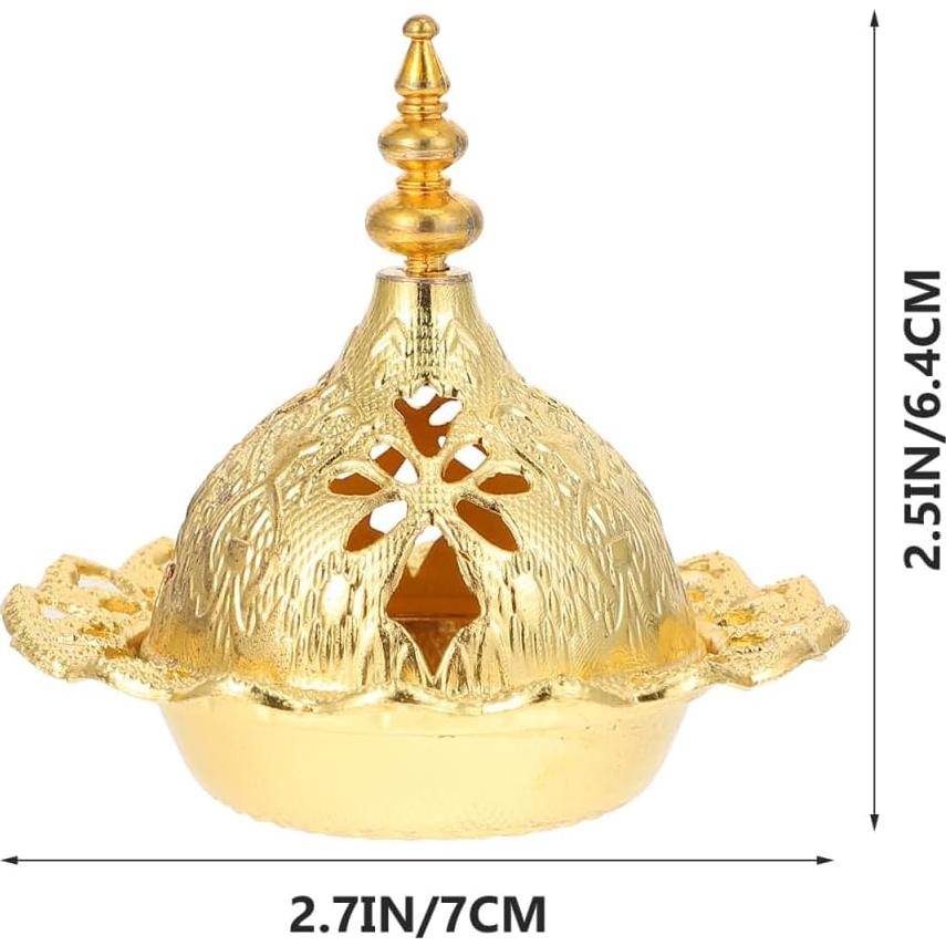 Quemador de Incienso DOITOOL Dorado de Zinc 7x7cm