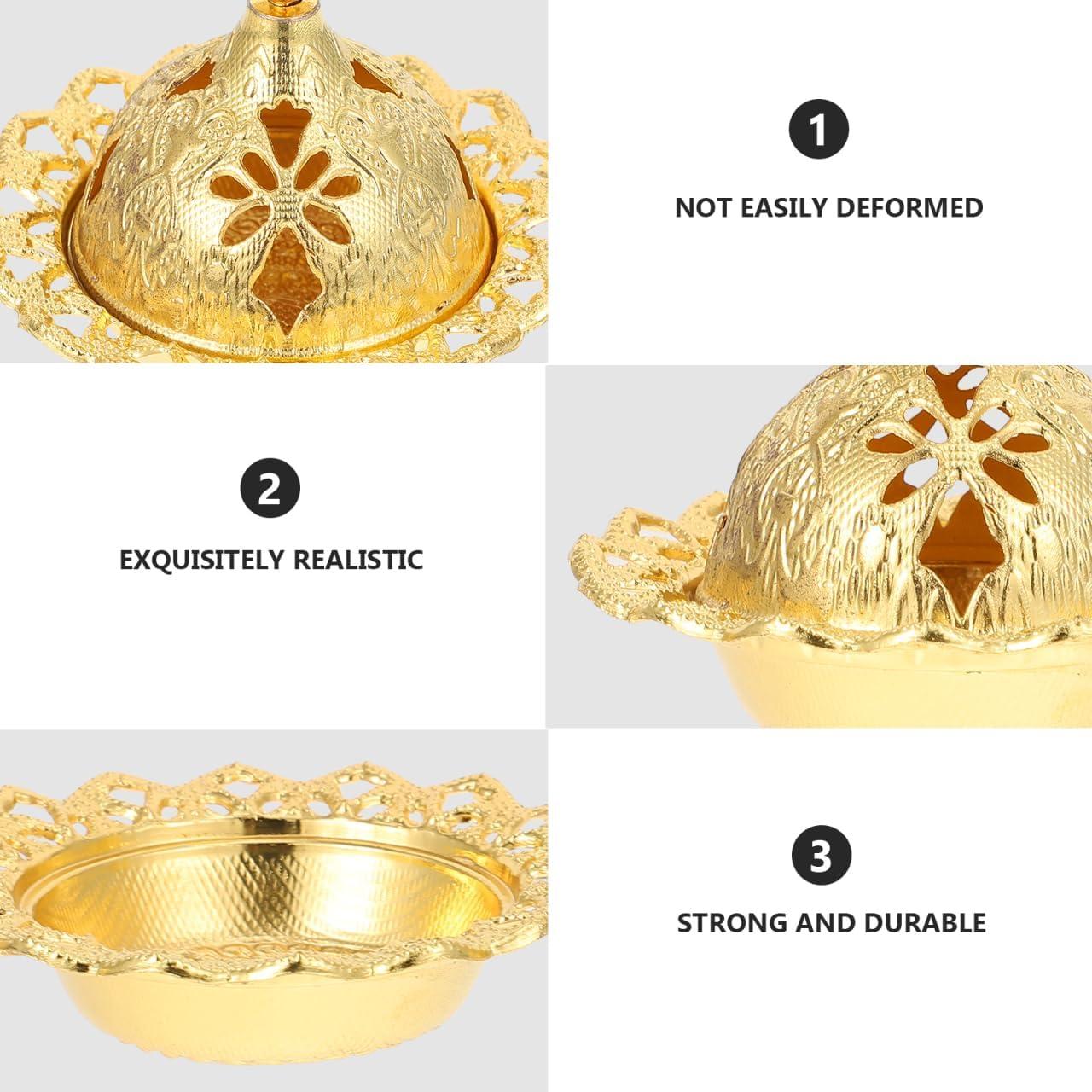 Quemador de Incienso DOITOOL Dorado de Zinc 7x7cm