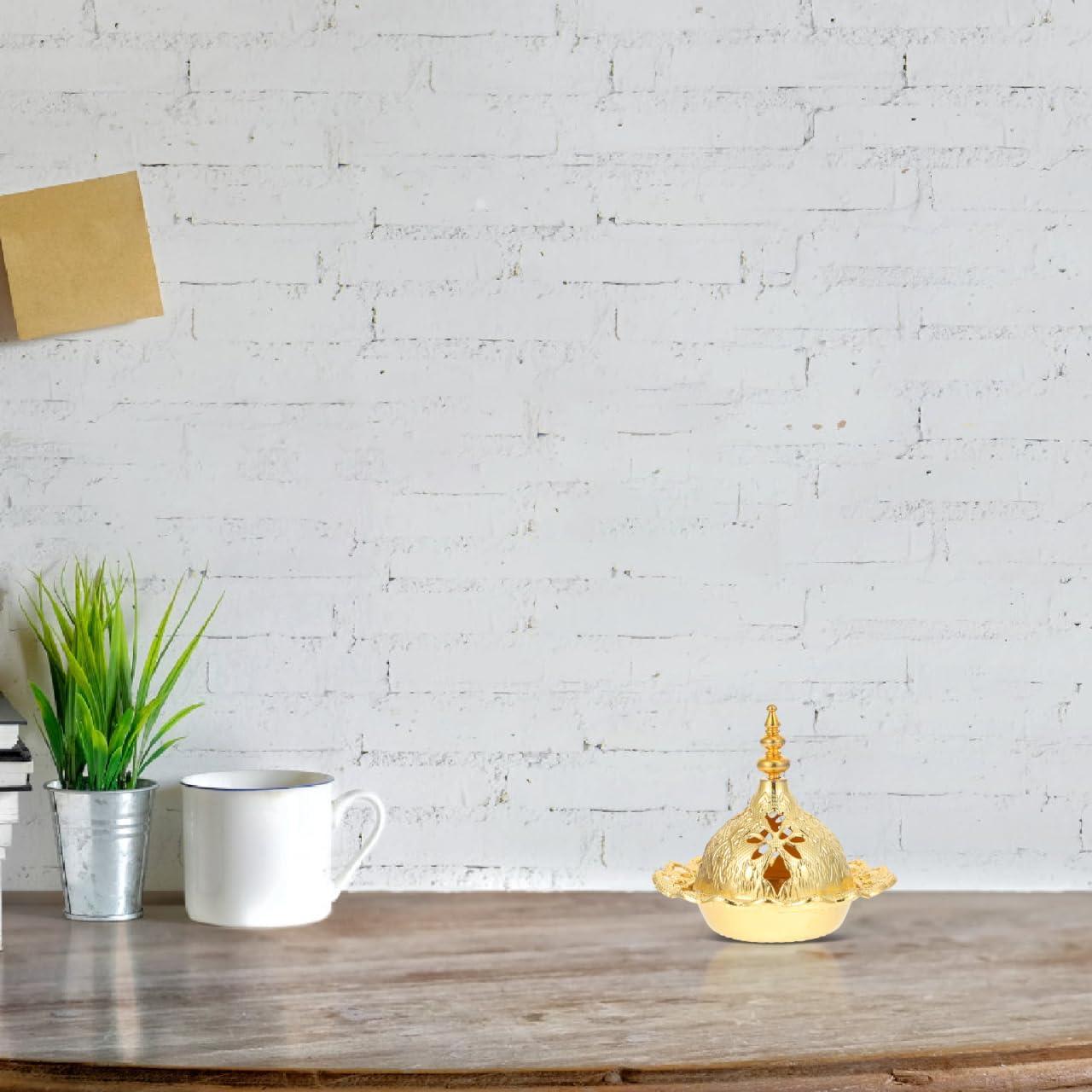 Quemador de Incienso DOITOOL Dorado de Zinc 7x7cm