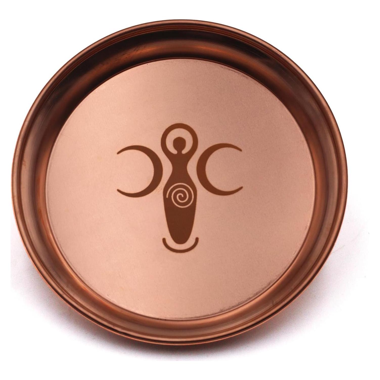Plato Ritual de Cobre Amitofo 13.2 cm Diosa de la Fertilidad