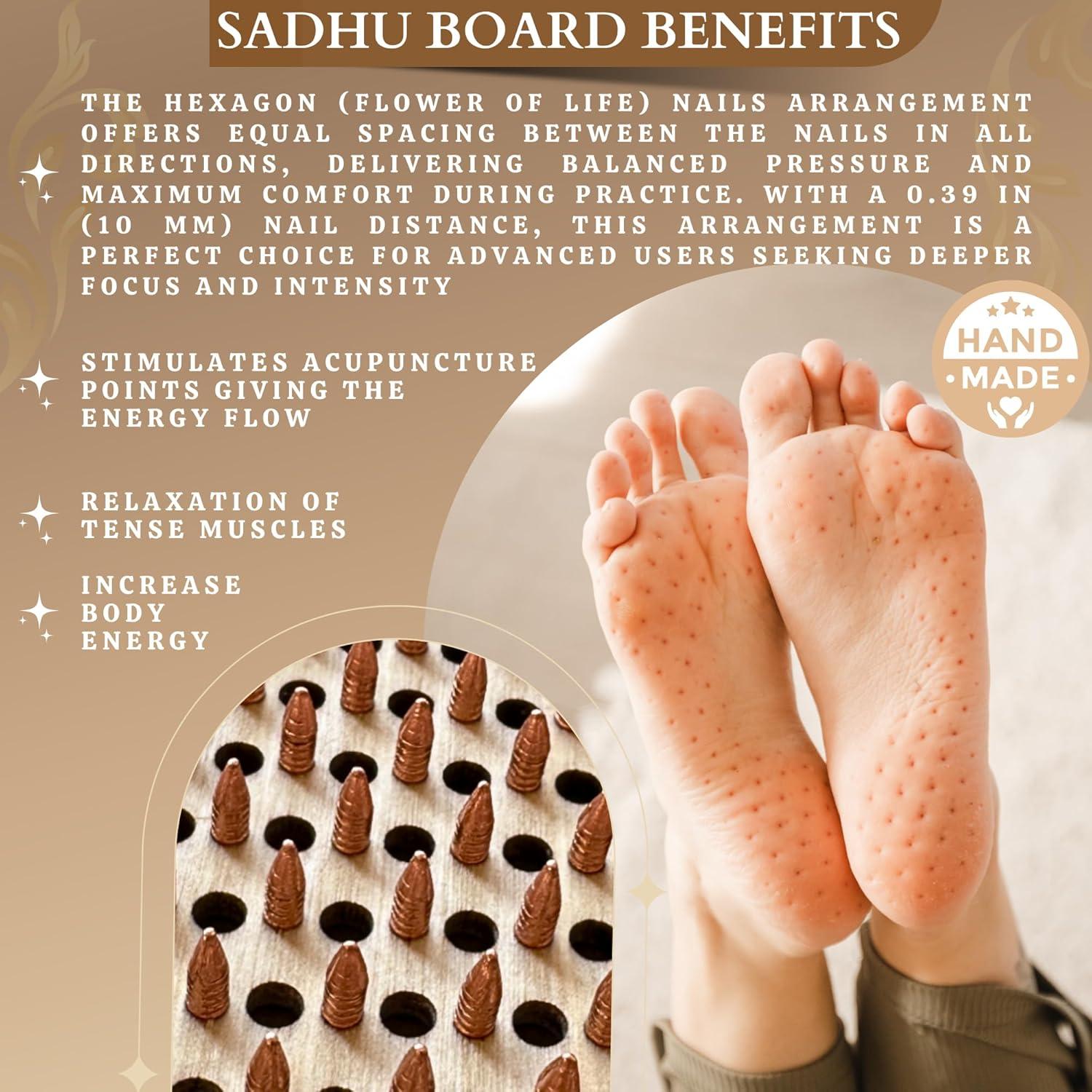 Tablero Sadhu TENGRY con Clavos de Cobre 10 mm - Yoga y Acupresión