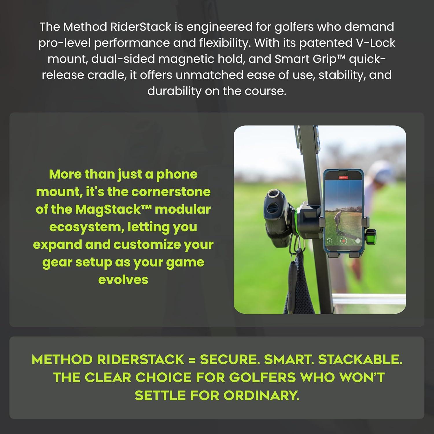 Soporte para Teléfono de Carrito de Golf Method Golf RiderStack Magnético