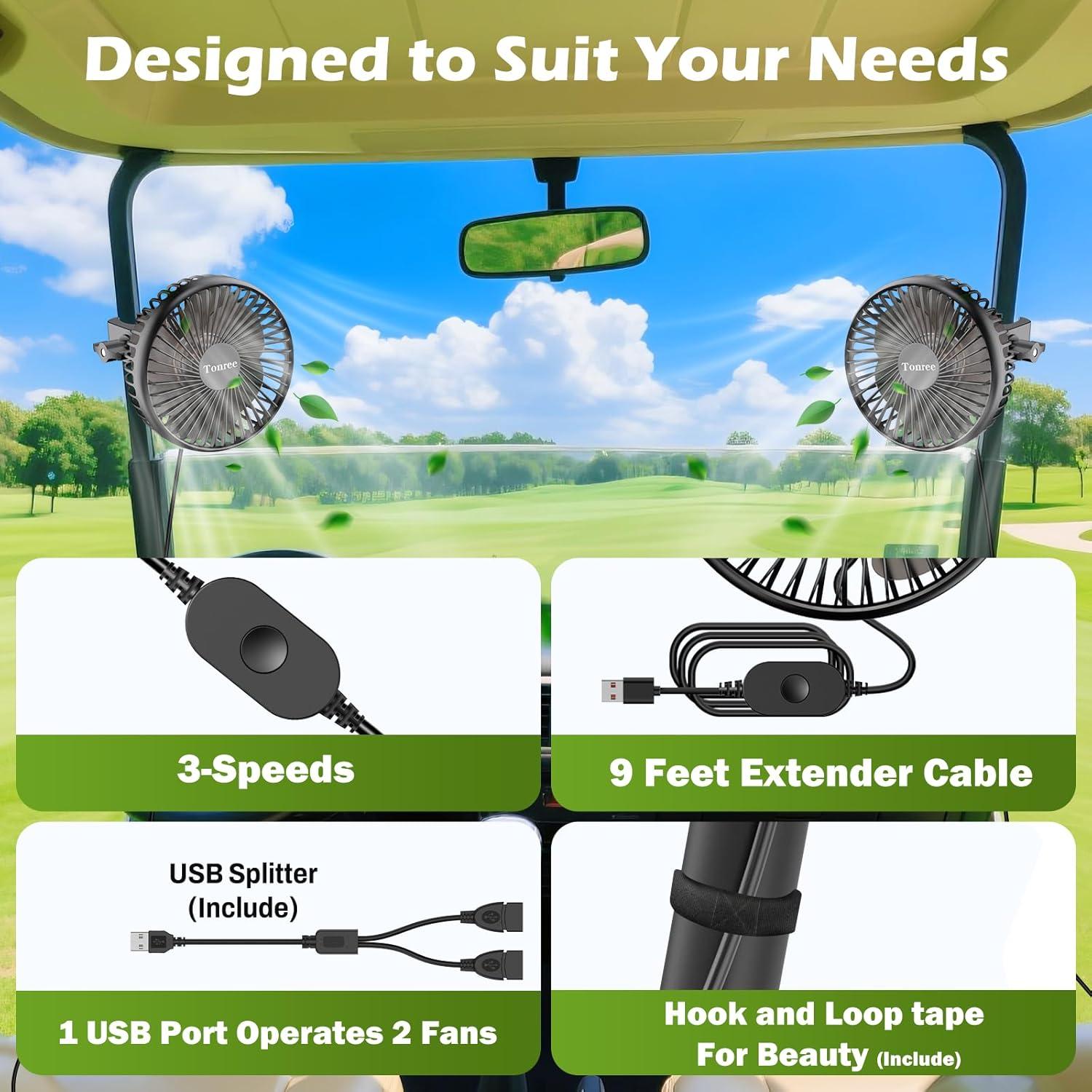 Ventilador Clip USB Portátil Tonree 3700 RPM 3 Velocidades