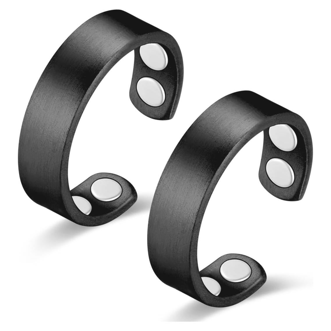 Anillos Magnéticos de Cobre Vicmag 99.9% Ajustables 4X Negro