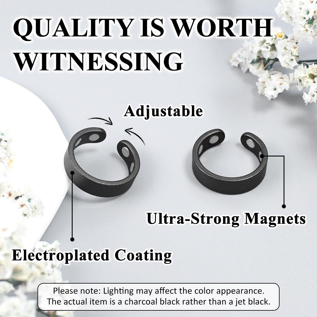 Anillos Magnéticos de Cobre Vicmag 99.9% Ajustables 4X Negro