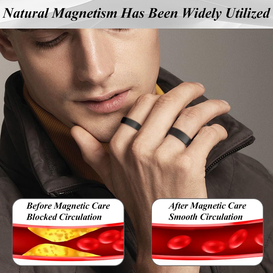 Anillos Magnéticos de Cobre Vicmag 99.9% Ajustables 4X Negro