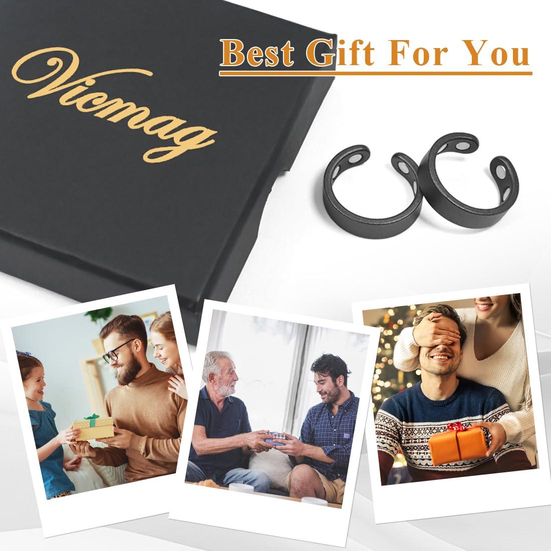 Anillos Magnéticos de Cobre Vicmag 99.9% Ajustables 4X Negro