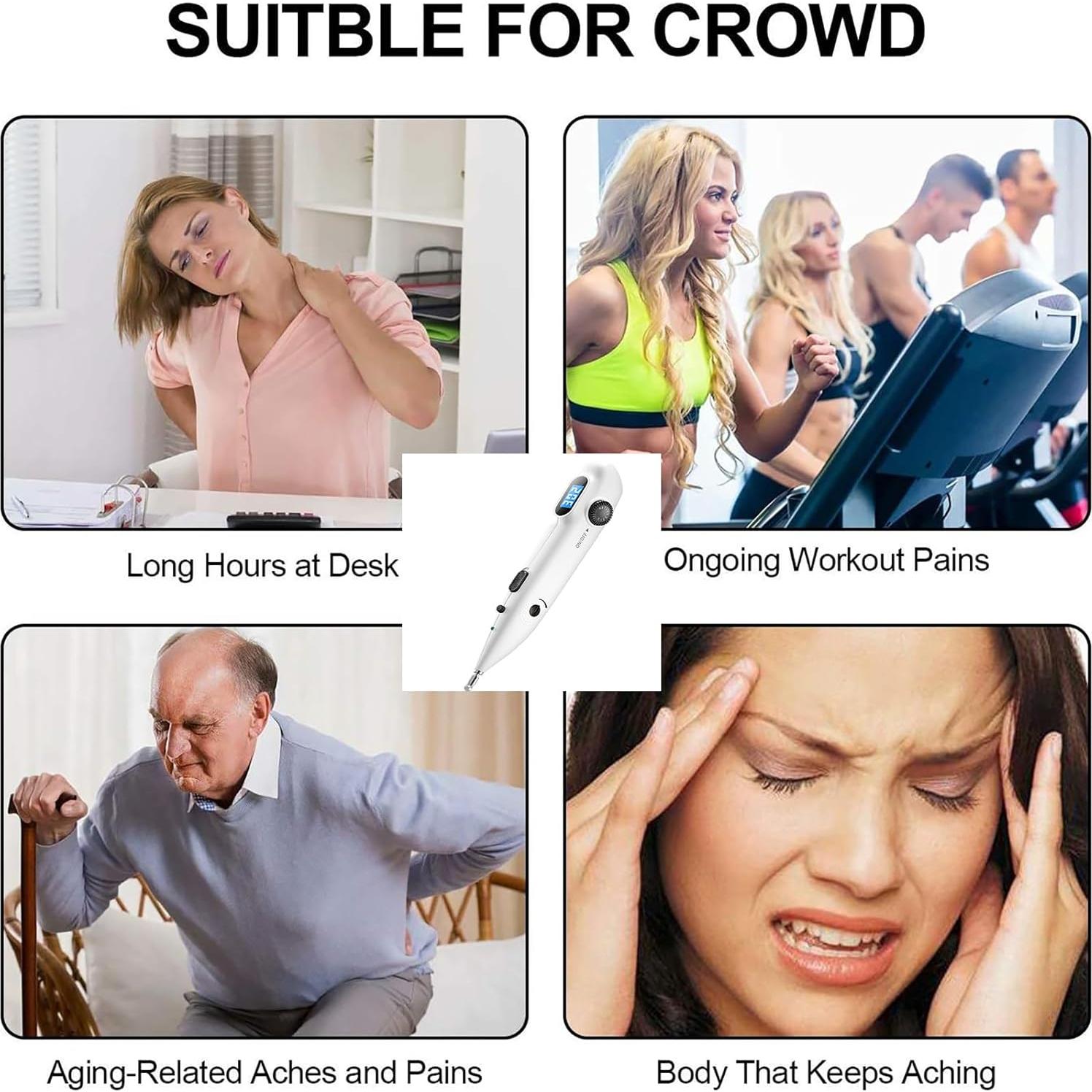 Bolígrafo de Acupuntura Electrónica GGFSSQ Recargable 10 Intensidades