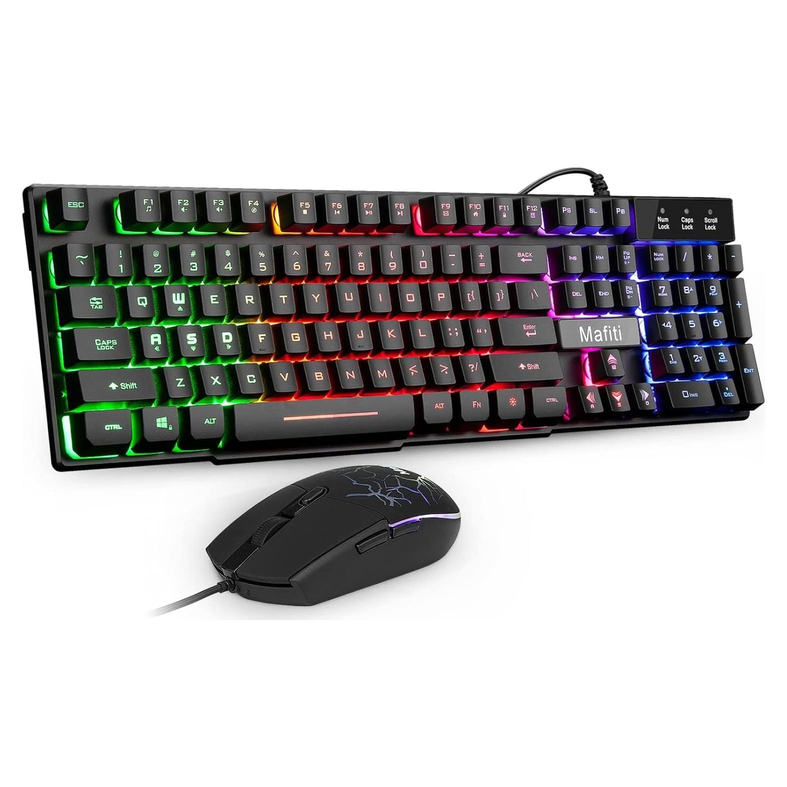 Combo Teclado y Ratón Mafiti RK101 USB Retroiluminado RGB