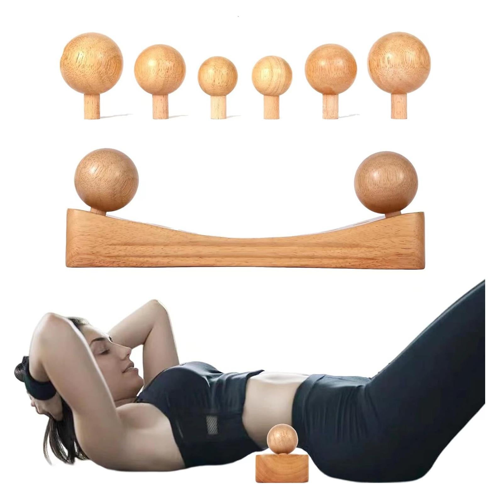 Masajeador de Psoas y Espalda Nxcylw - Madera Natural, 6 Cabezas