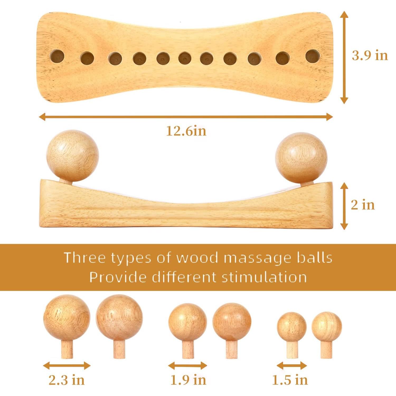 Masajeador de Psoas y Espalda Nxcylw - Madera Natural, 6 Cabezas