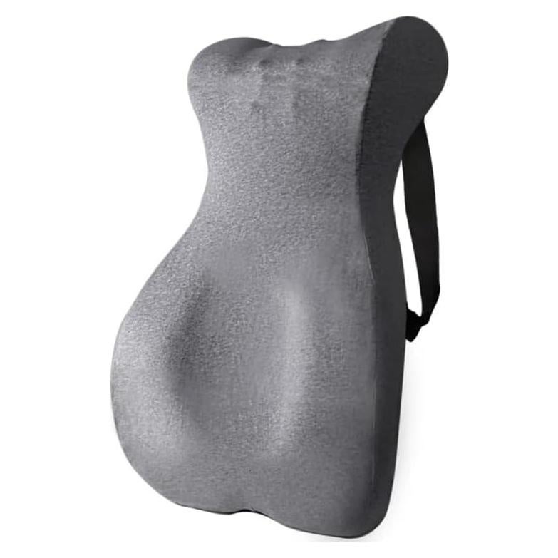 Cojín Soporte Lumbar JKOOK Espuma Viscoelástica 68cm Gris