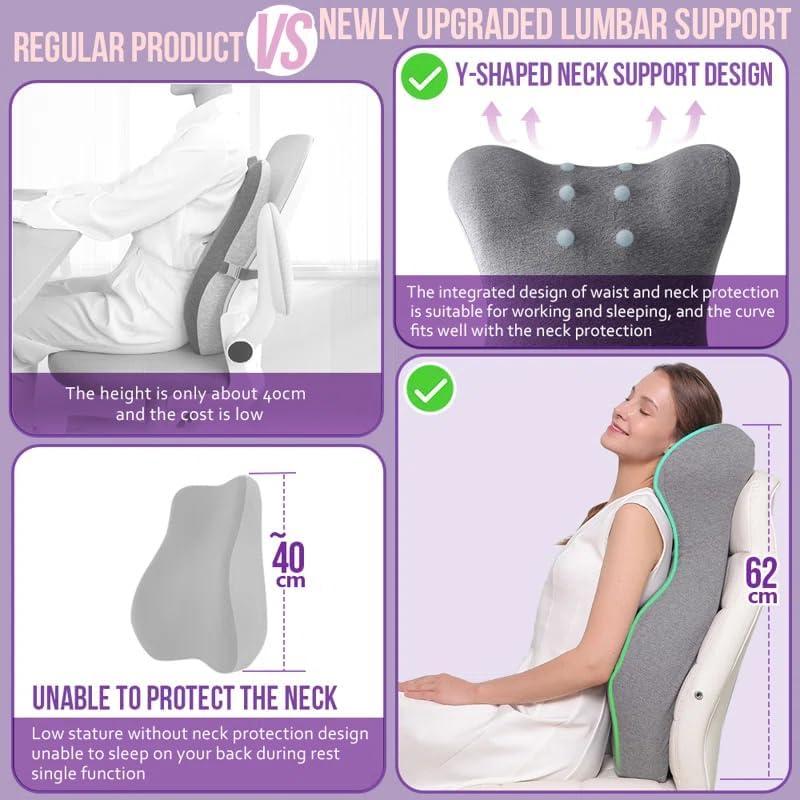 Cojín Soporte Lumbar JKOOK Espuma Viscoelástica 68cm Gris